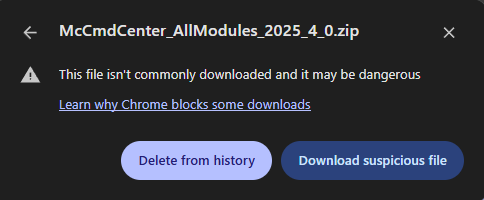 Allow blocked download option