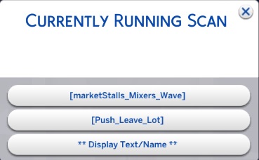 Currently running scan menu