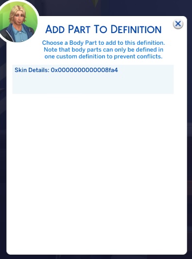 MC Dresser Add Part to Definition Screen