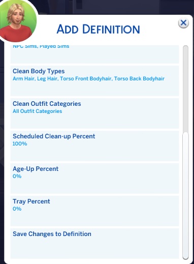 Image of MC Cleaner Add Definition Screen